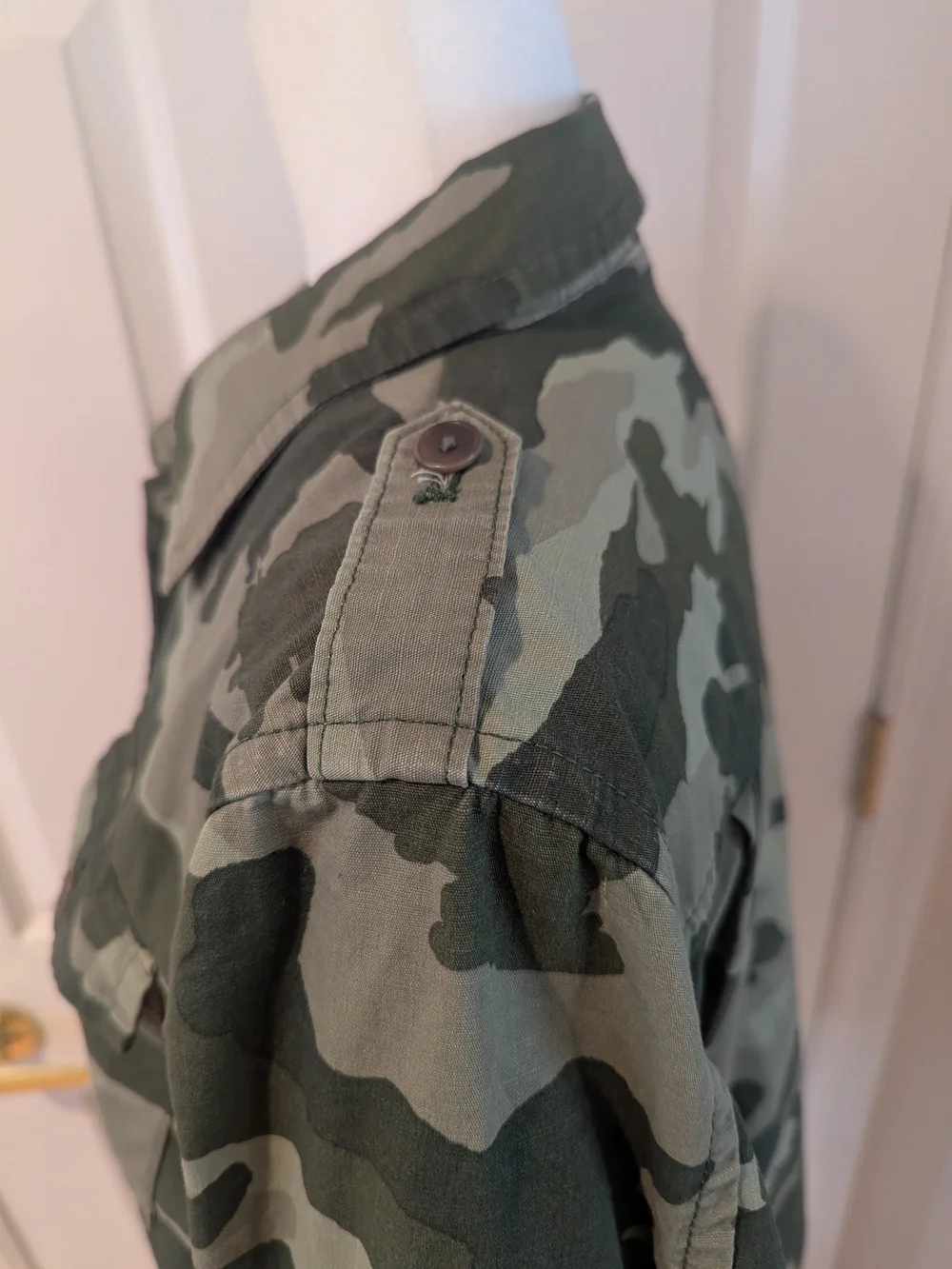 J. Crew Women's Camouflage Utility Jacket in Olive Green